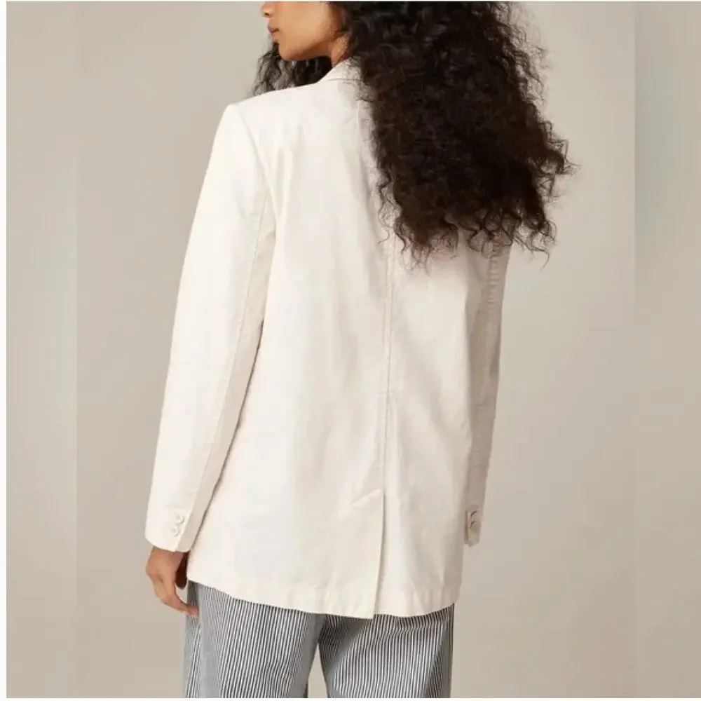 J.Crew Easy Fit Blazer 4 White Cream NWT Textured Cotton CK102 J.Crew Jacket